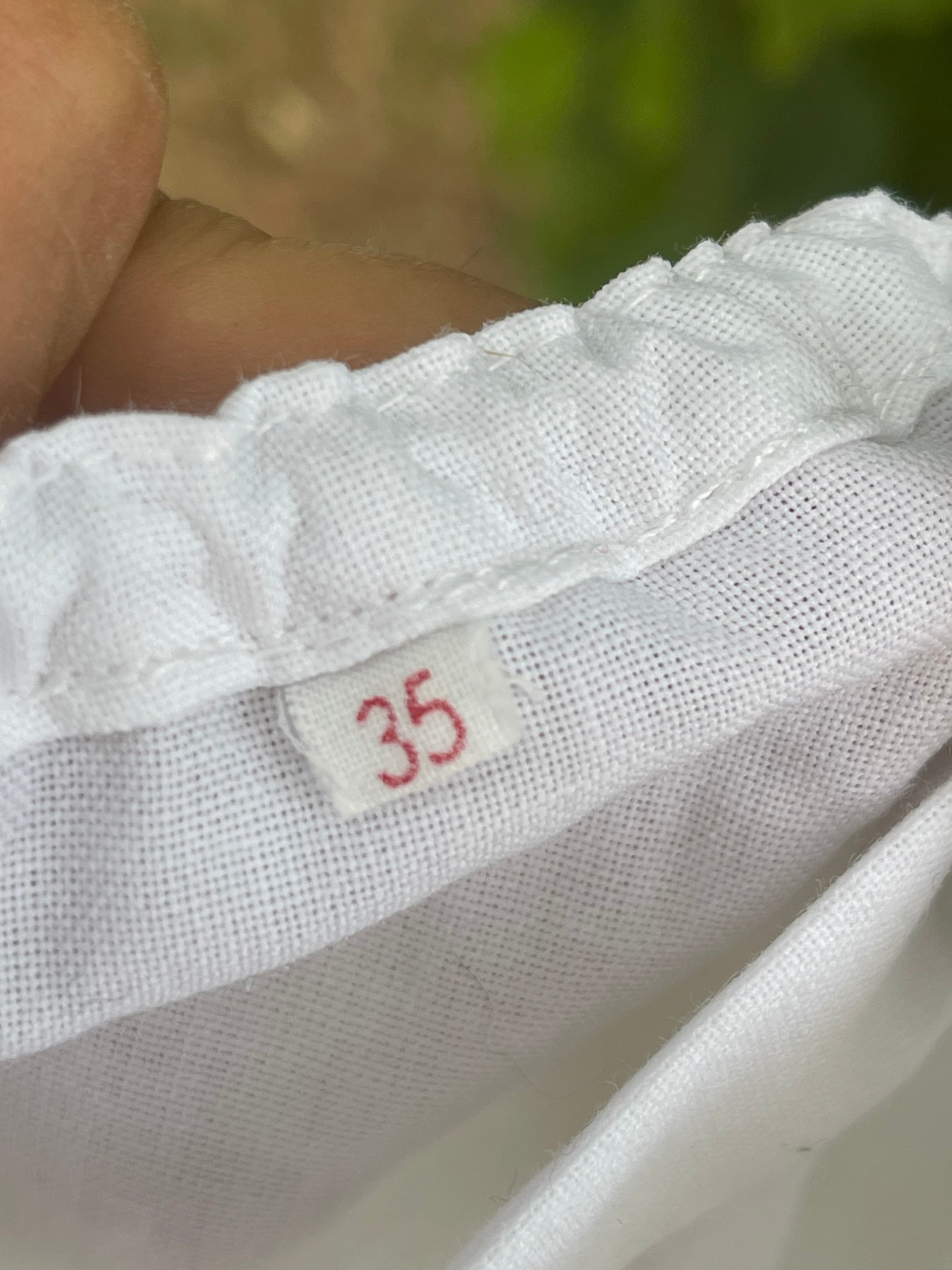 Culotte à bretelle vintage coton blanc 2 ans
