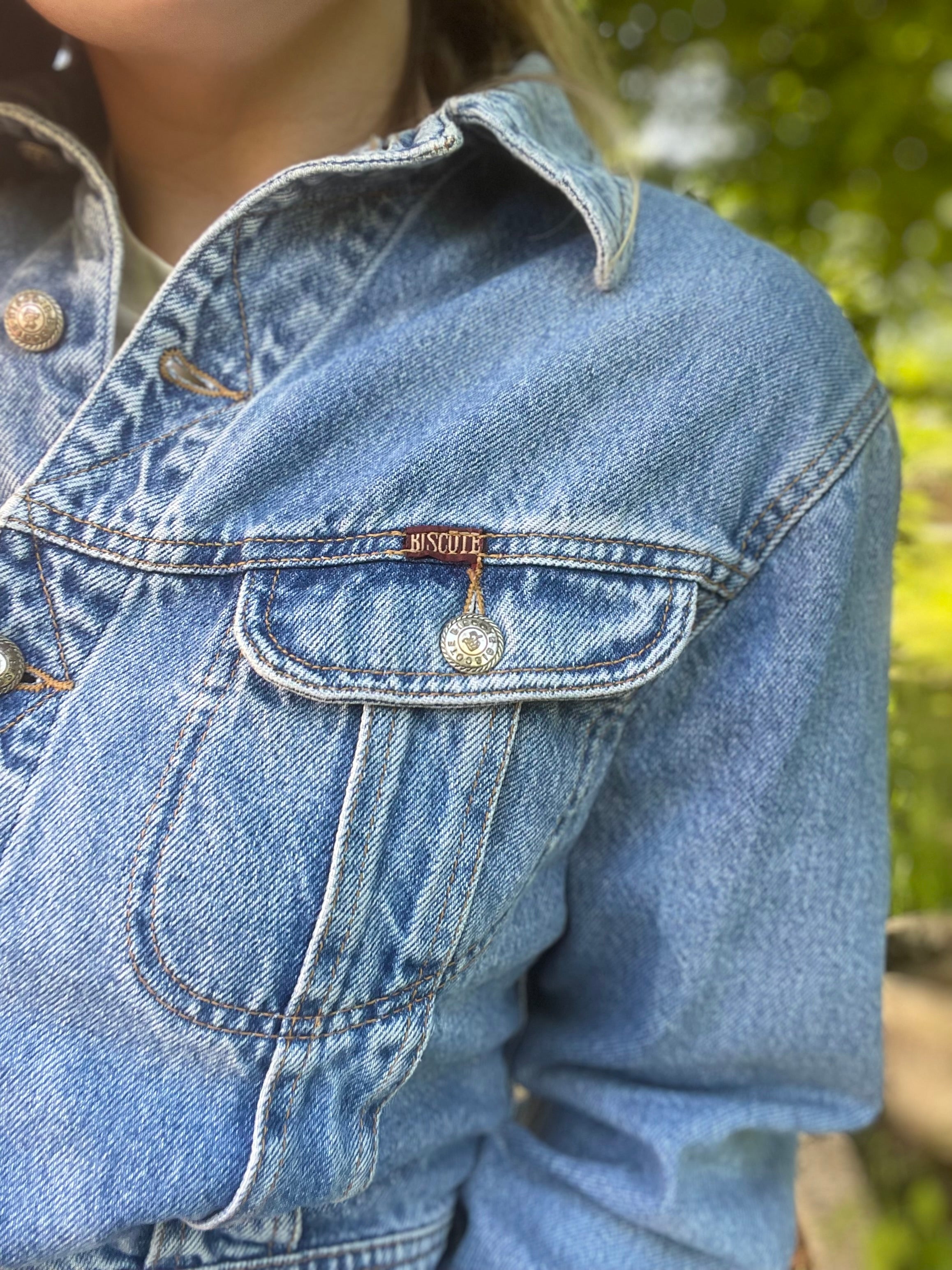 Veste en jean vintage coupe courte 36-38