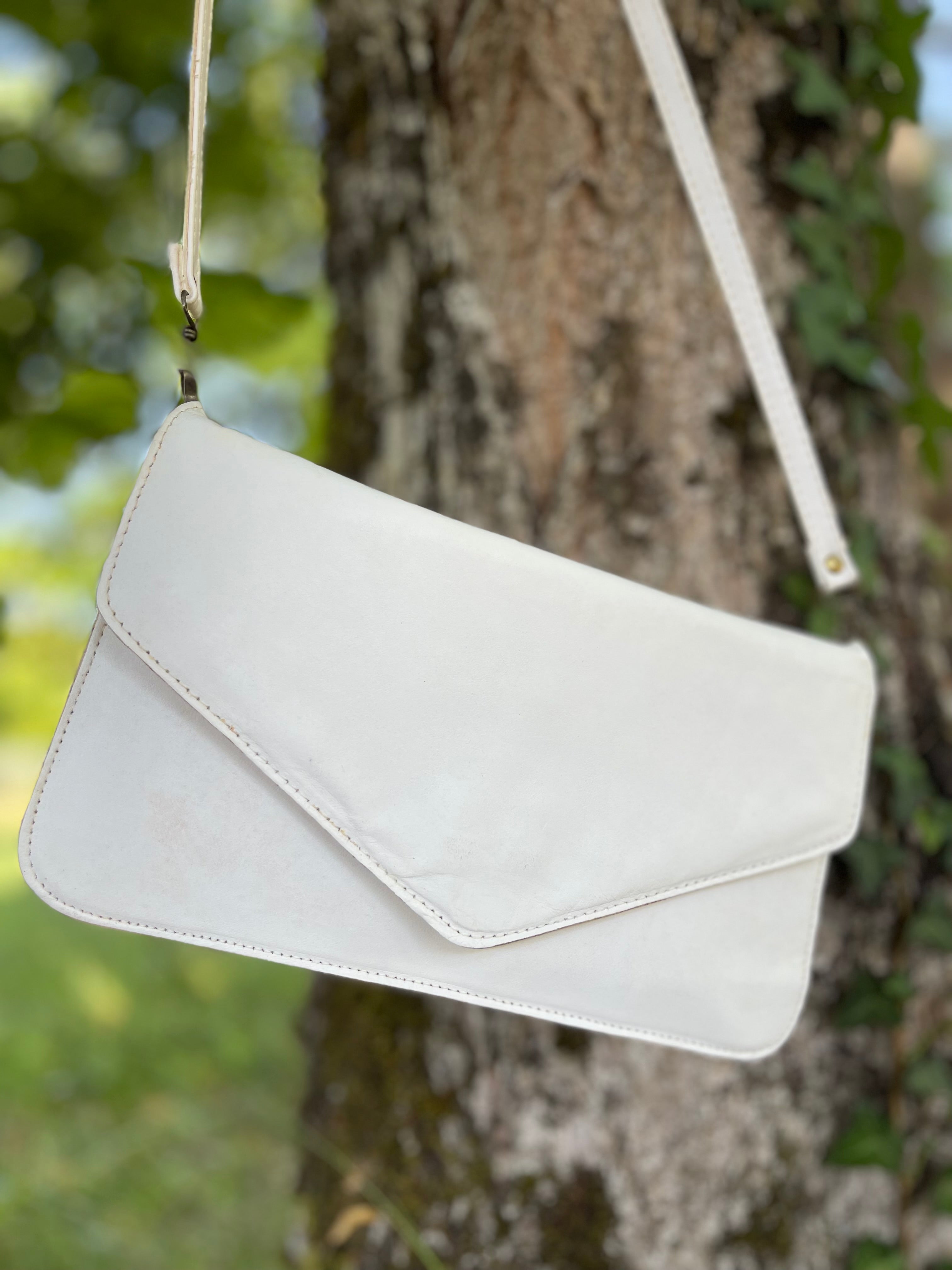 Pochette vintage blanche bandoulière