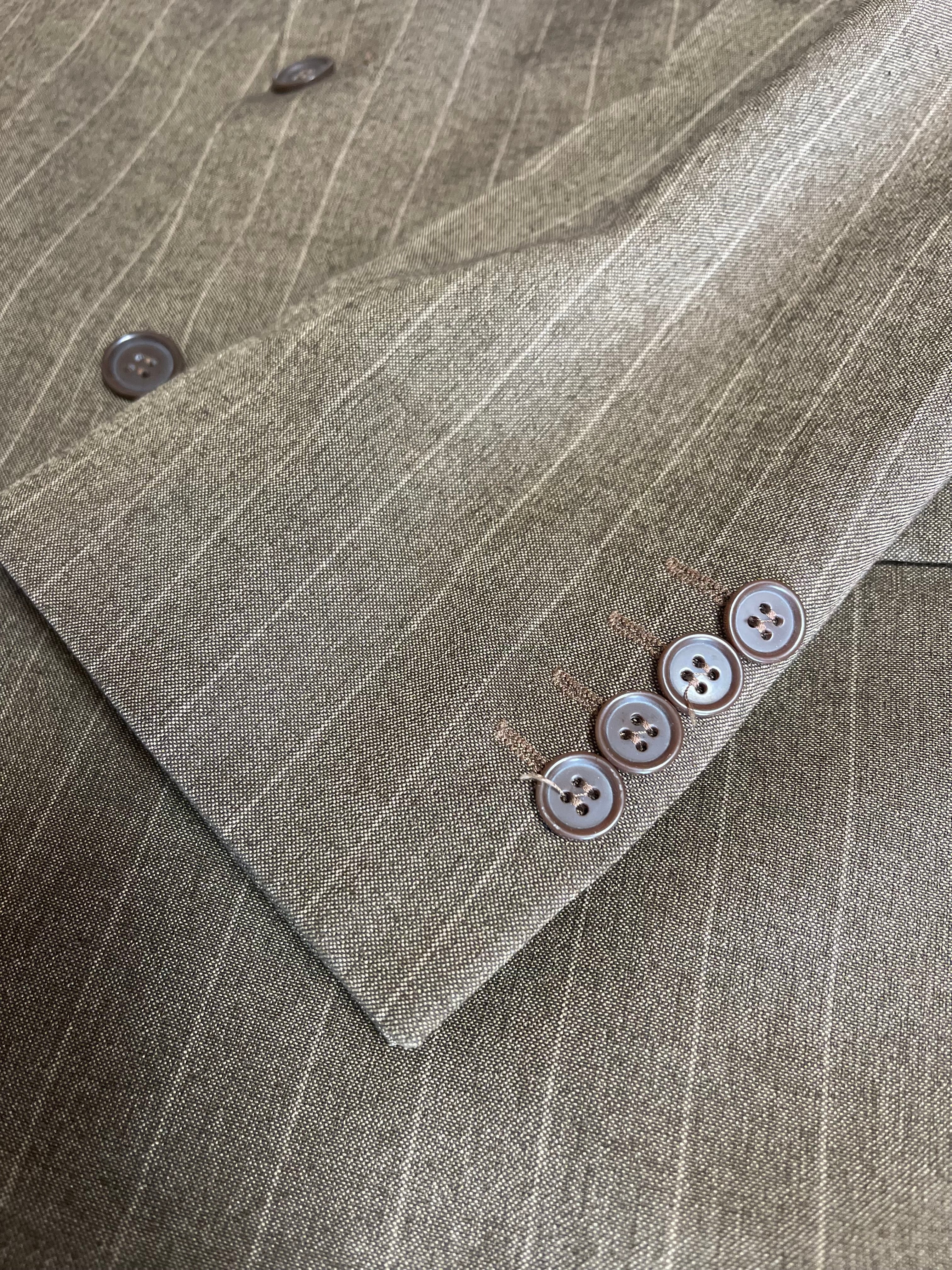 Blazer vintage homme marron à rayures – style tailoring