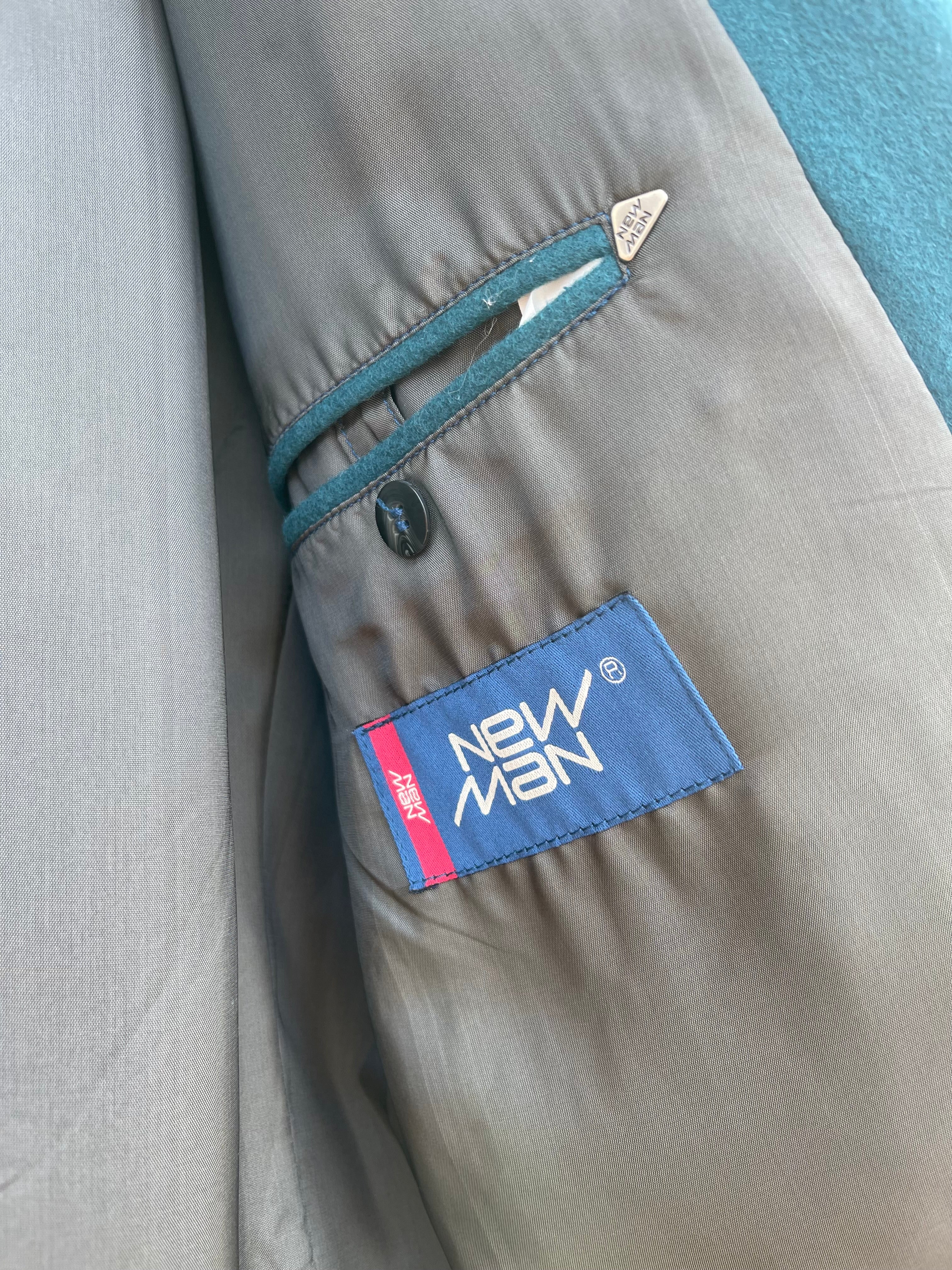 Blazer vintage bleu pétrole – laine & cachemire