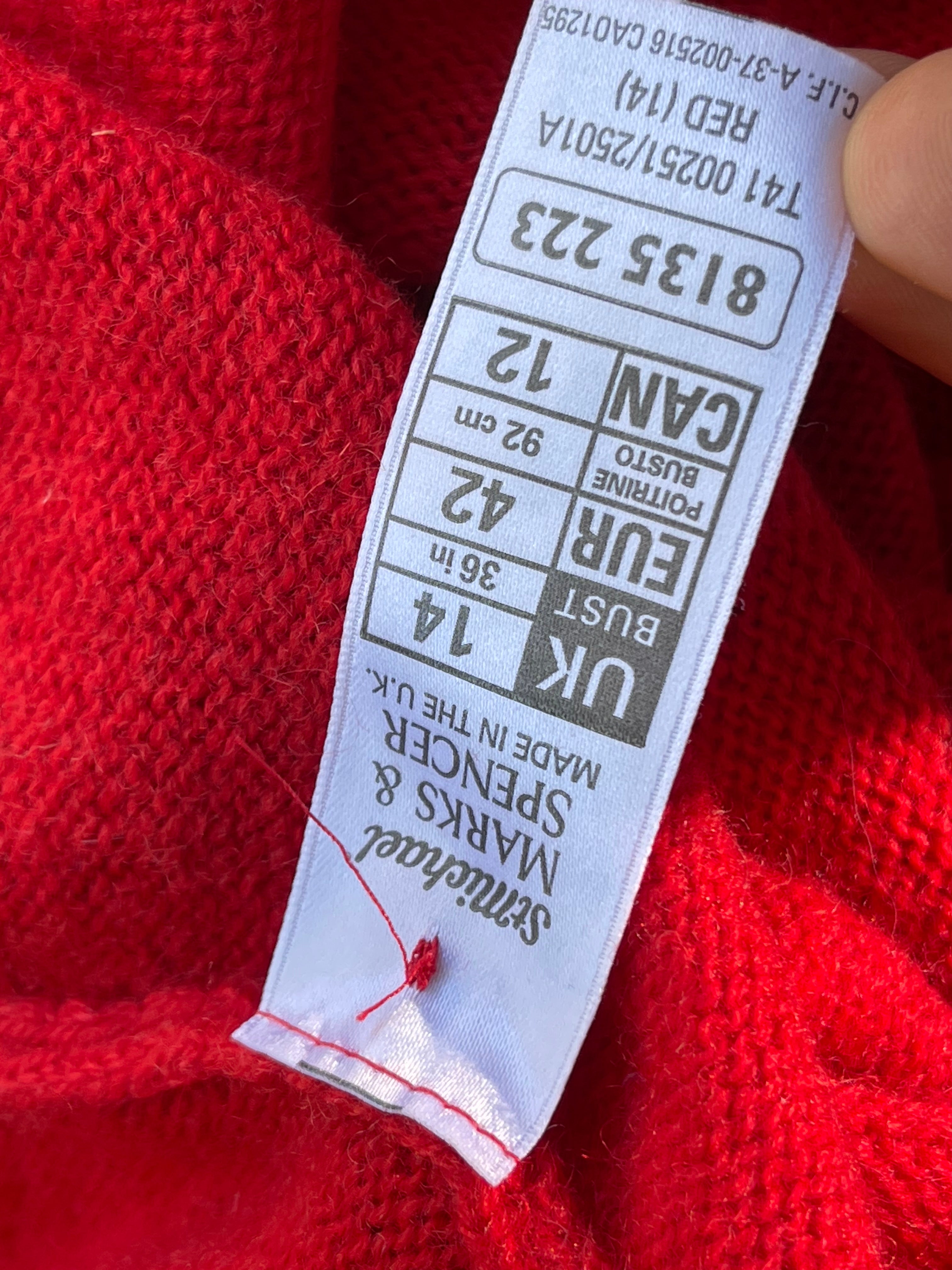 Cardigan vintage rouge Marks & Spencer 42