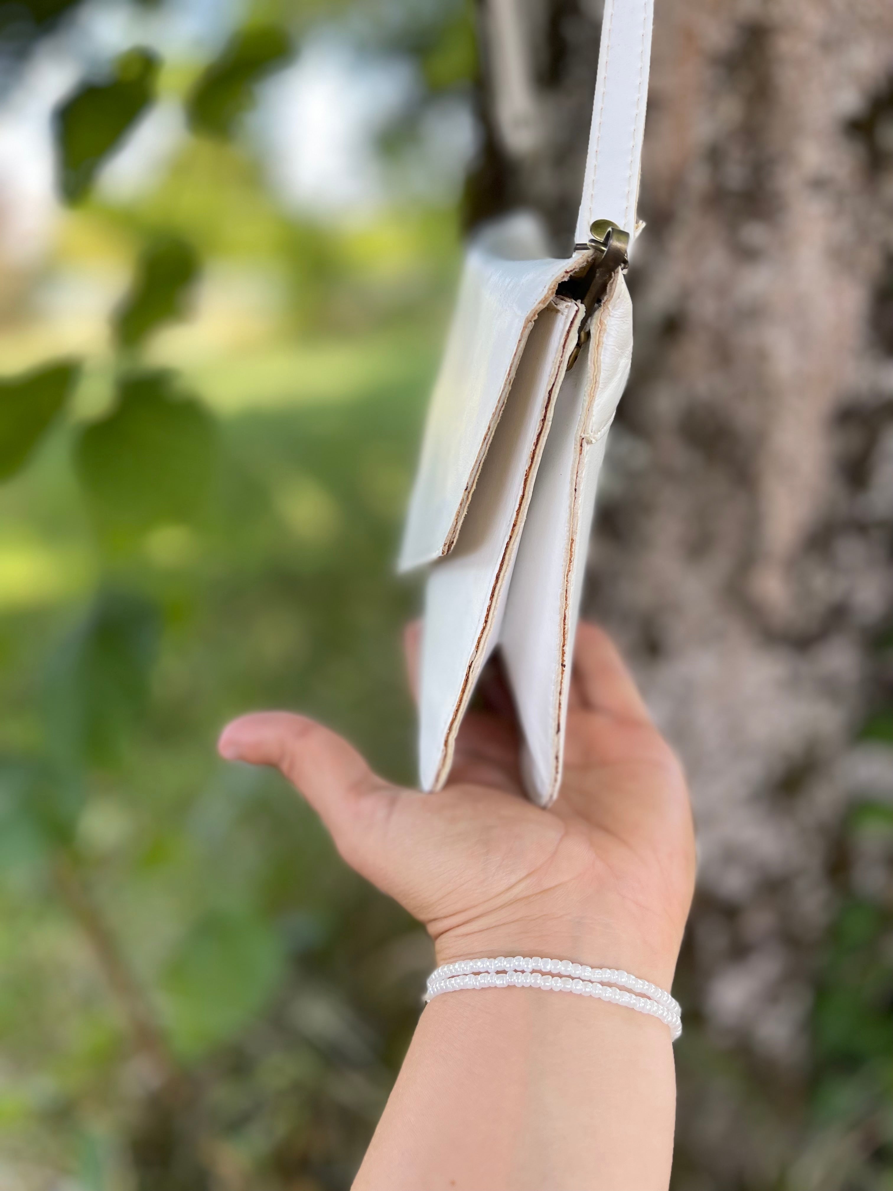 Pochette vintage blanche bandoulière