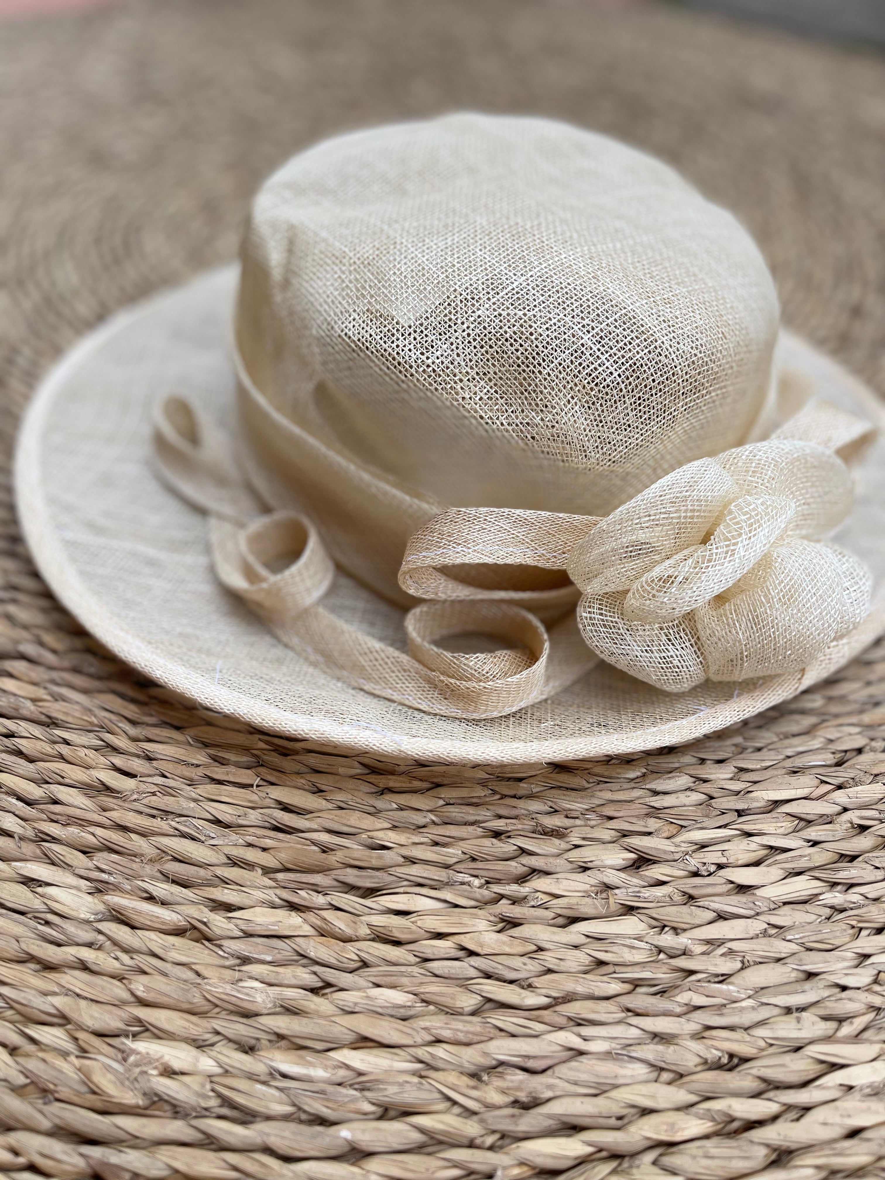 Chapeau vintage en sisal 53cm