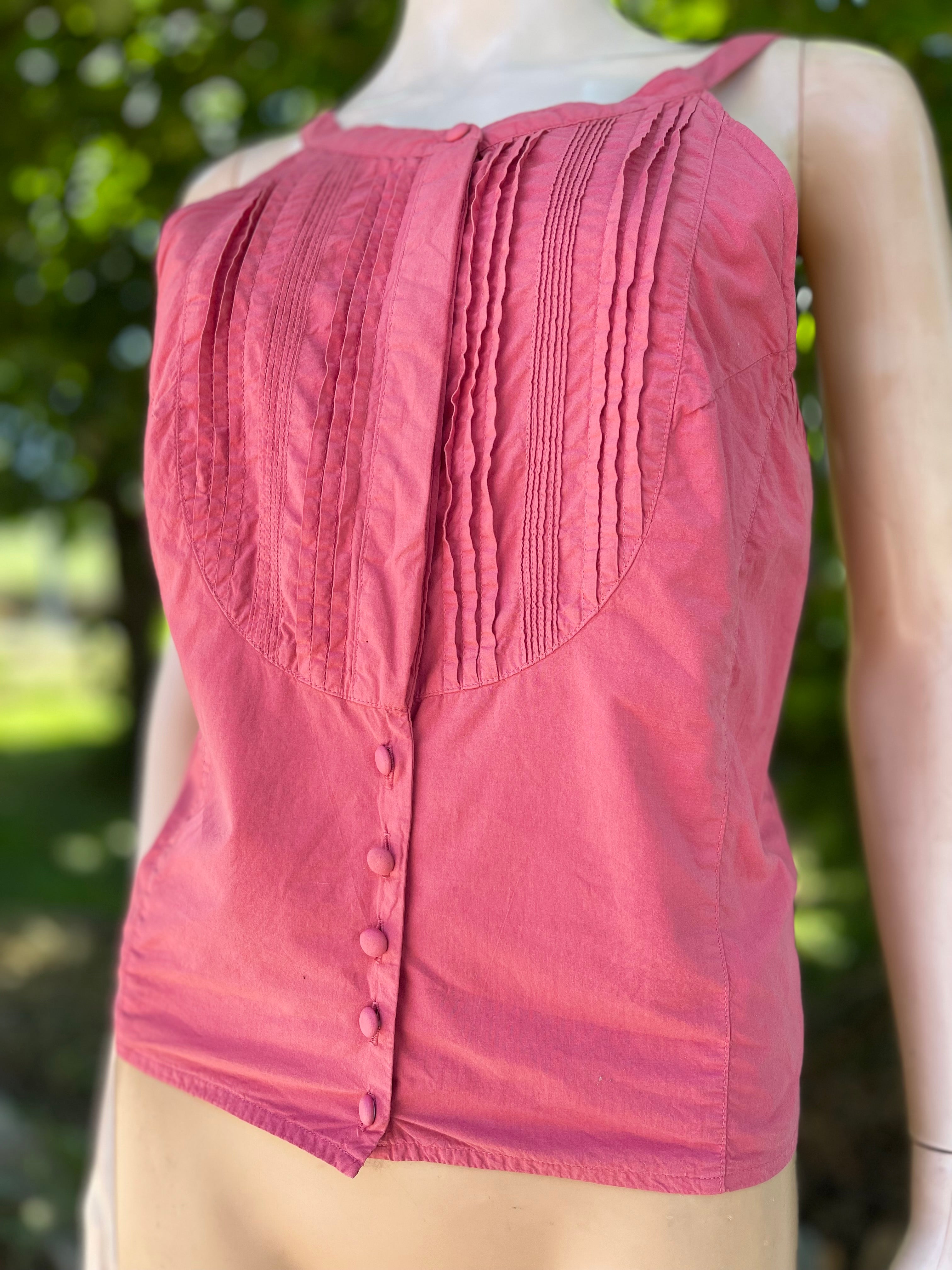 Top rose framboise à plis 36-38