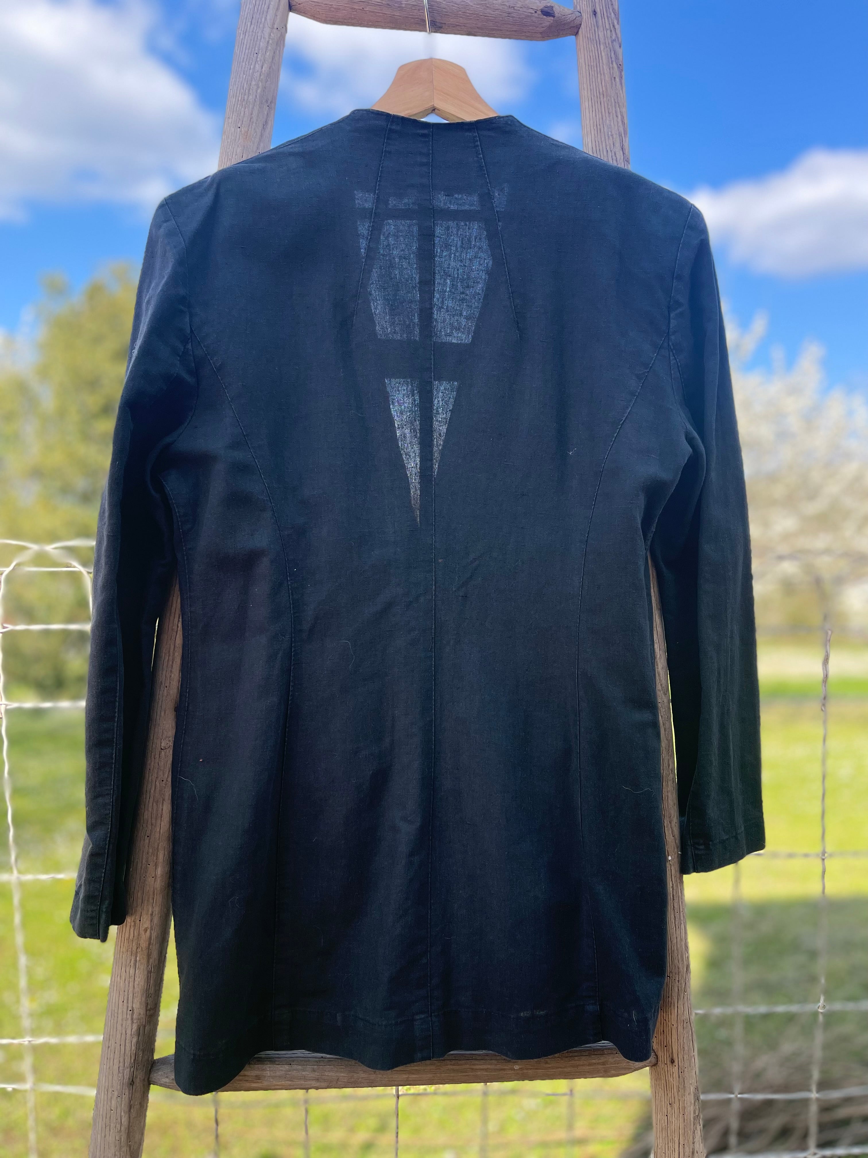 Veste vintage en lin noir – La City Paris