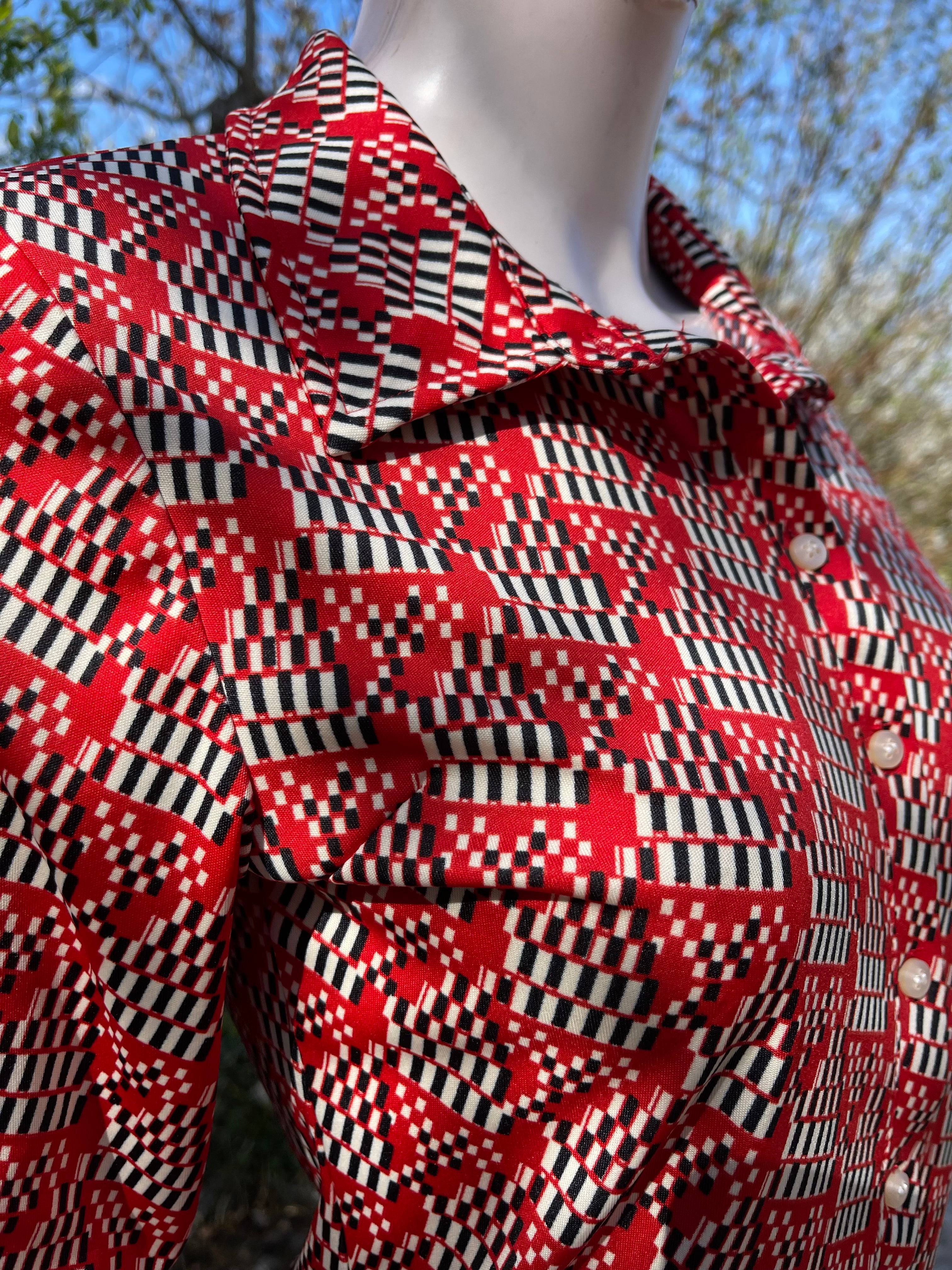 Chemise vintage cintrée motif graphique – 34/36