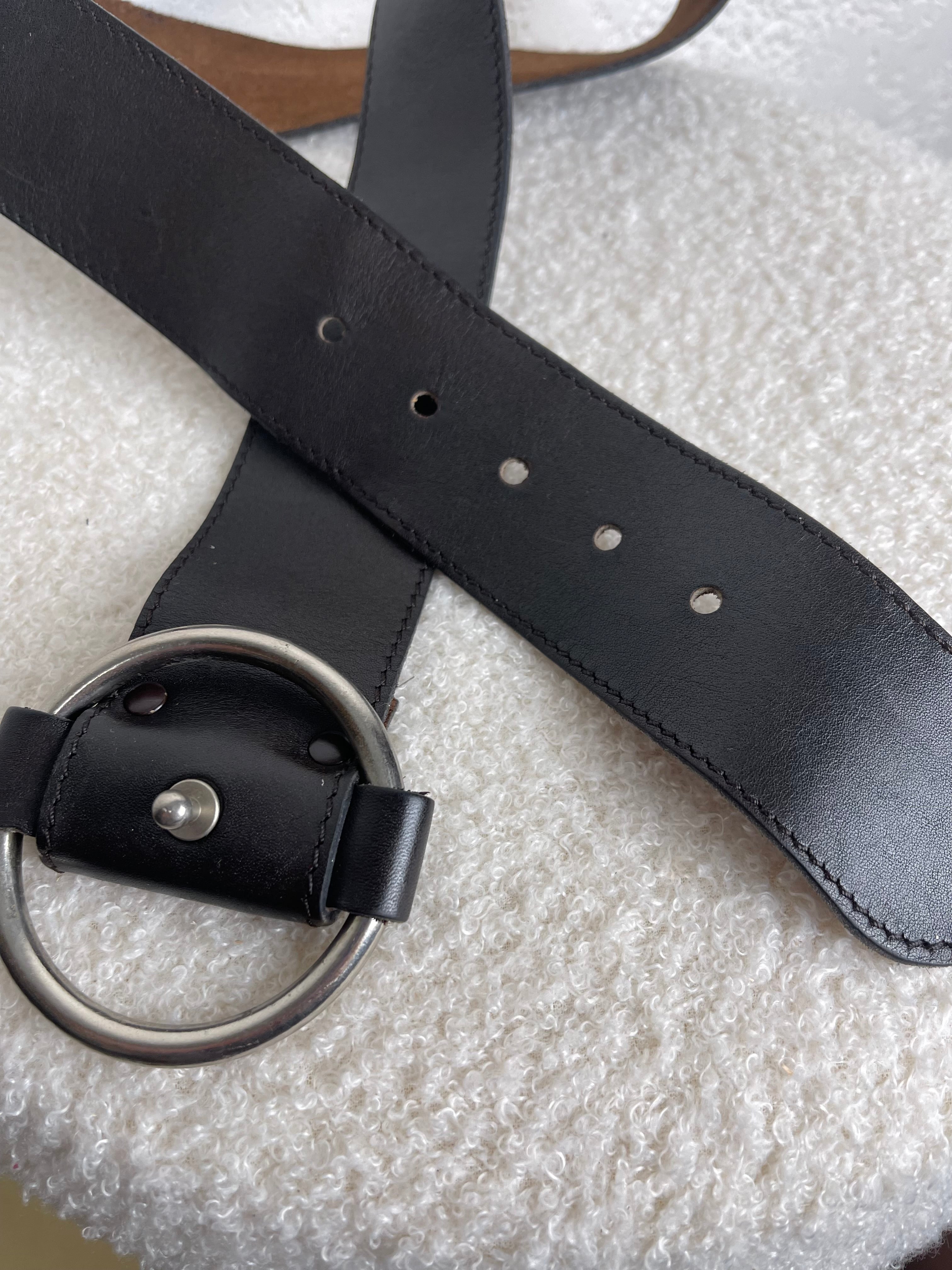 Ceinture cuir noire vintage