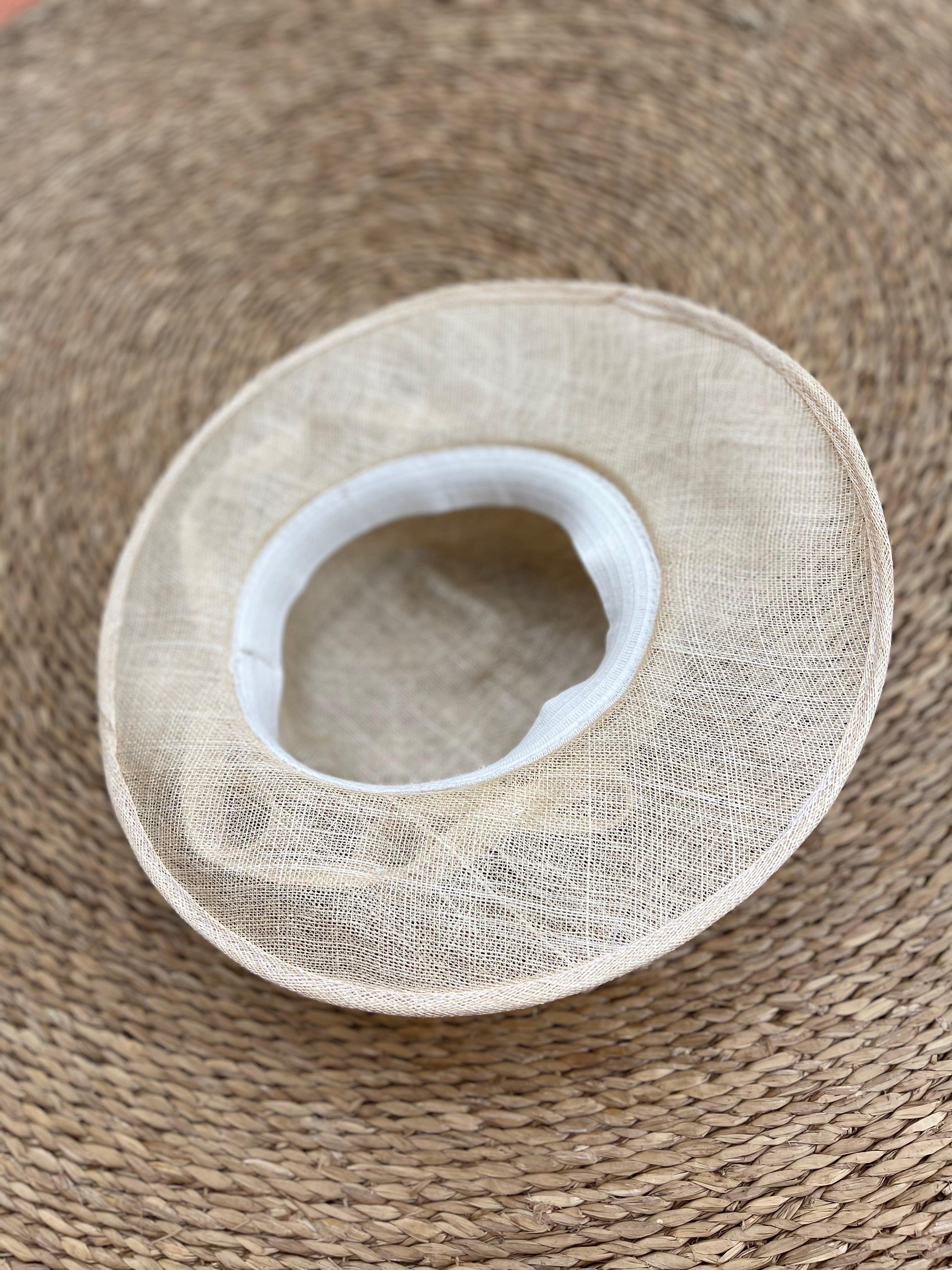 Chapeau vintage en sisal 53cm