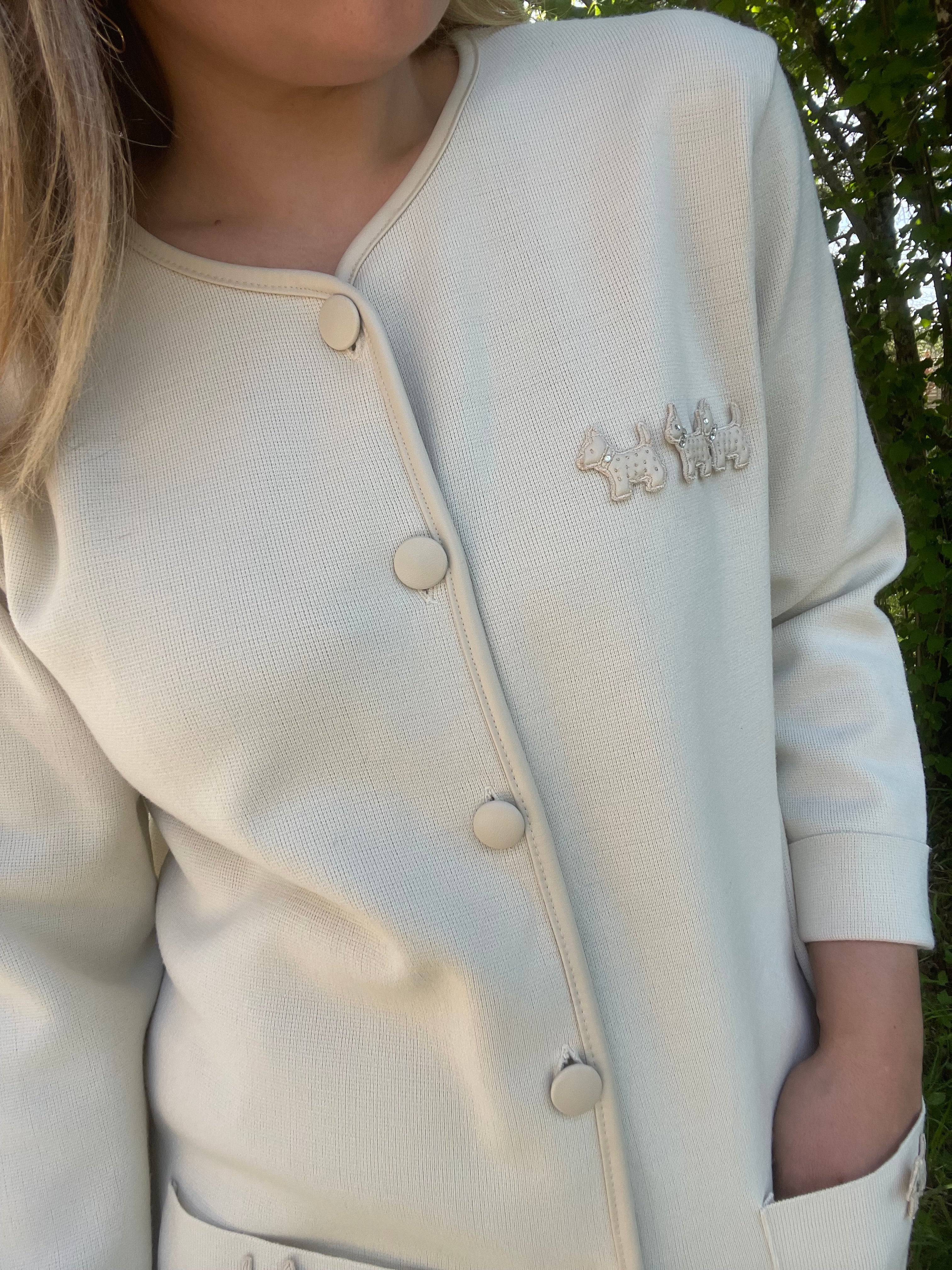Cardigan écru vintage