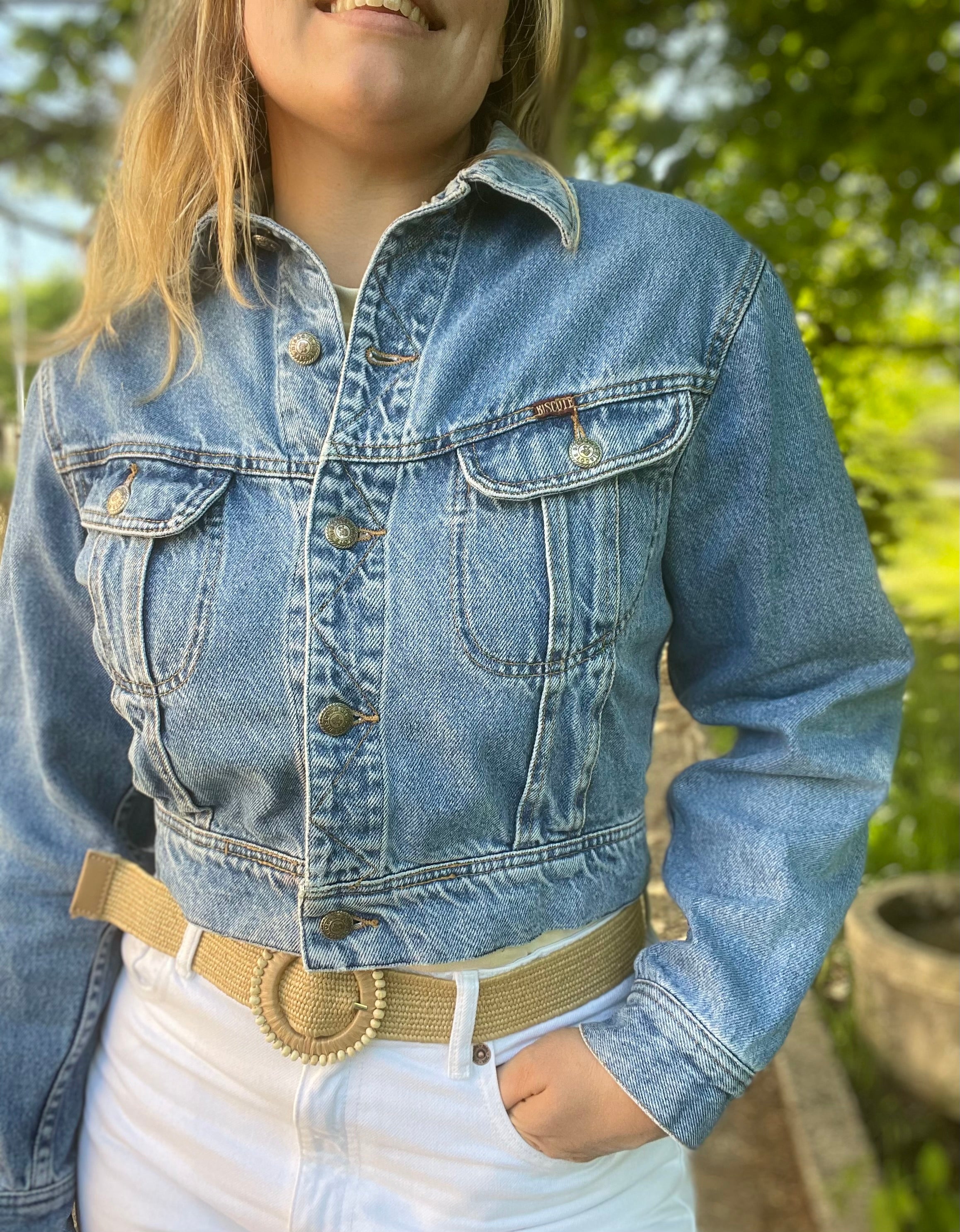 Veste en jean vintage coupe courte 36-38