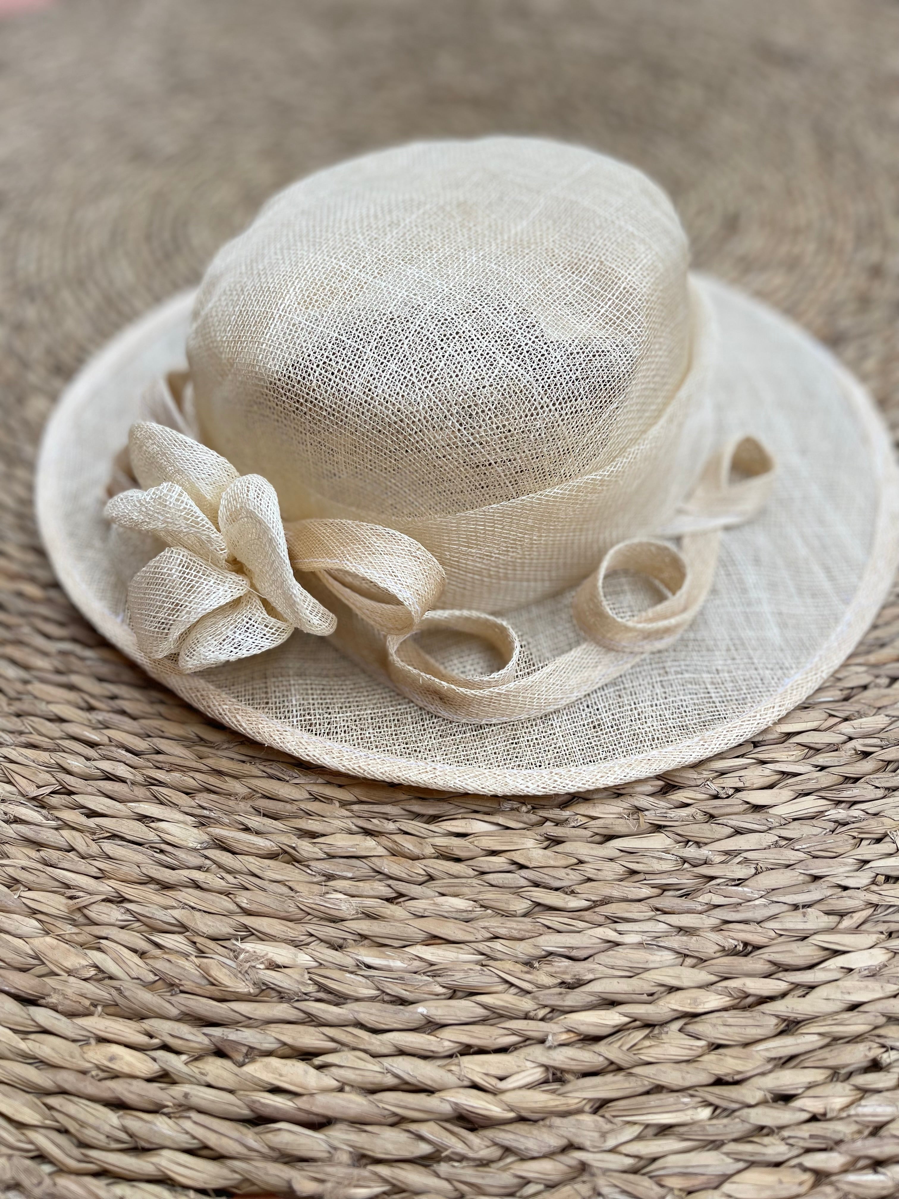Chapeau vintage en sisal 53cm