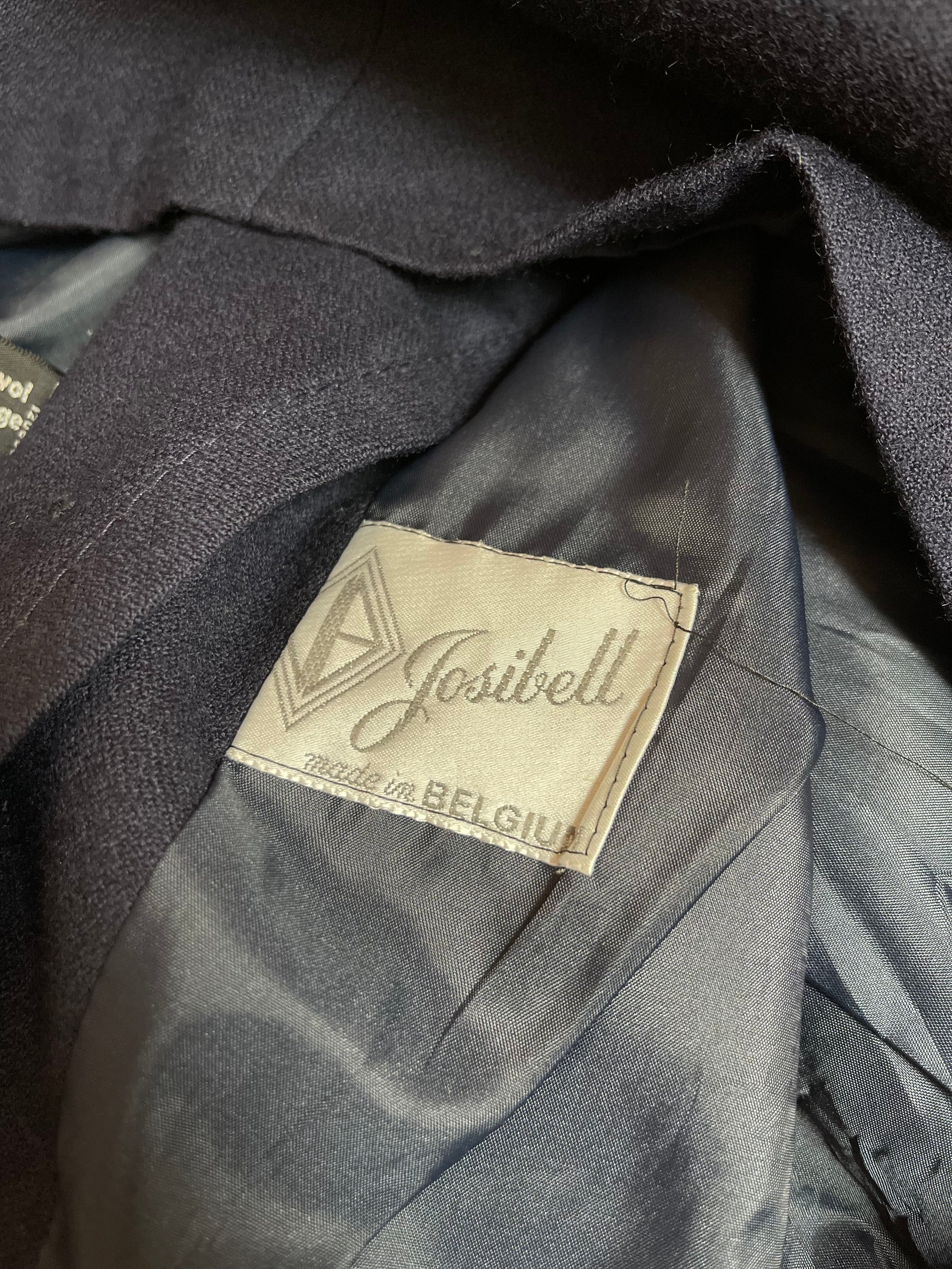 Blazer vintage bleu marine – pure laine vierge