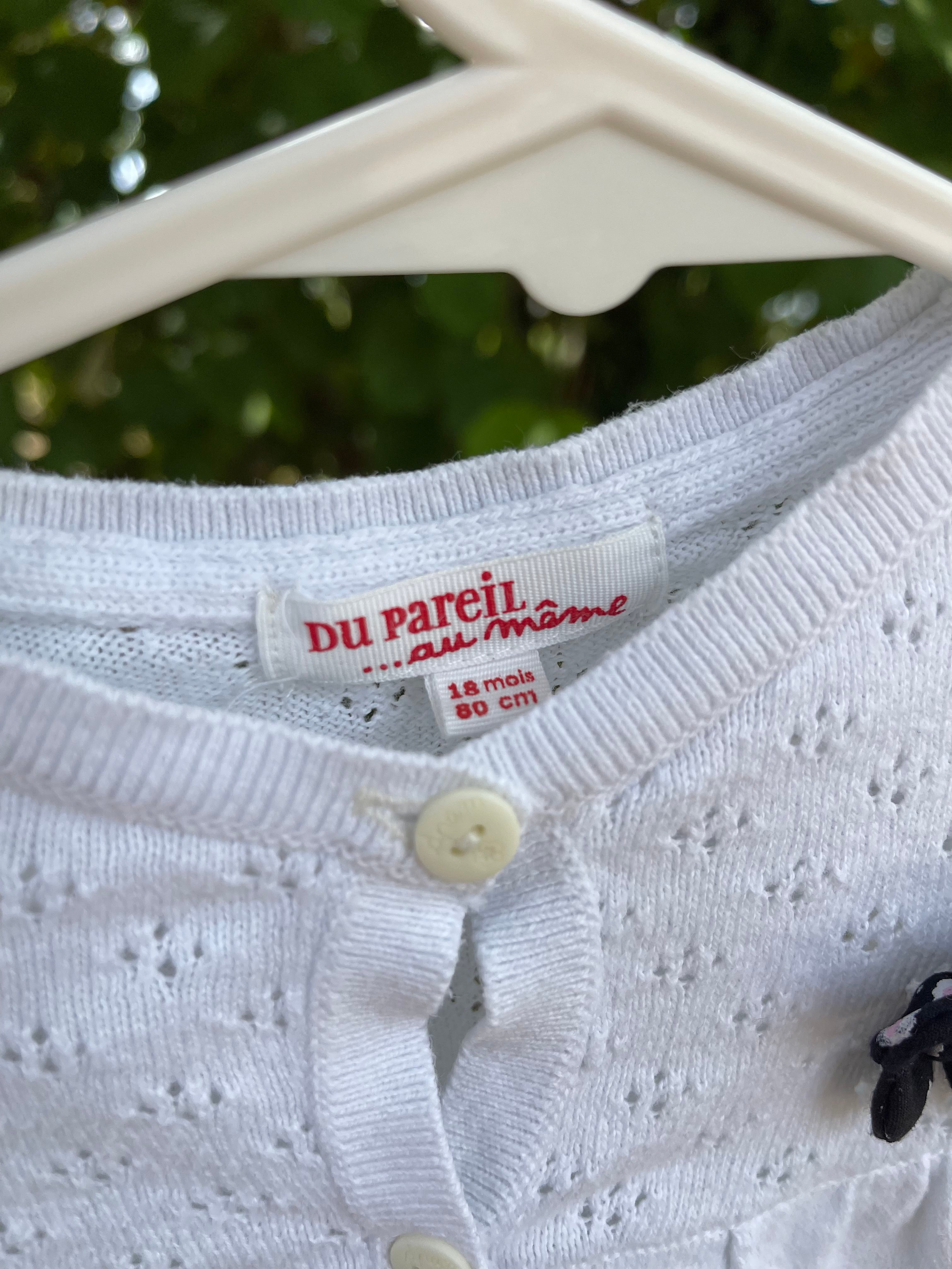 Cardigan DPAM blanc 18 mois