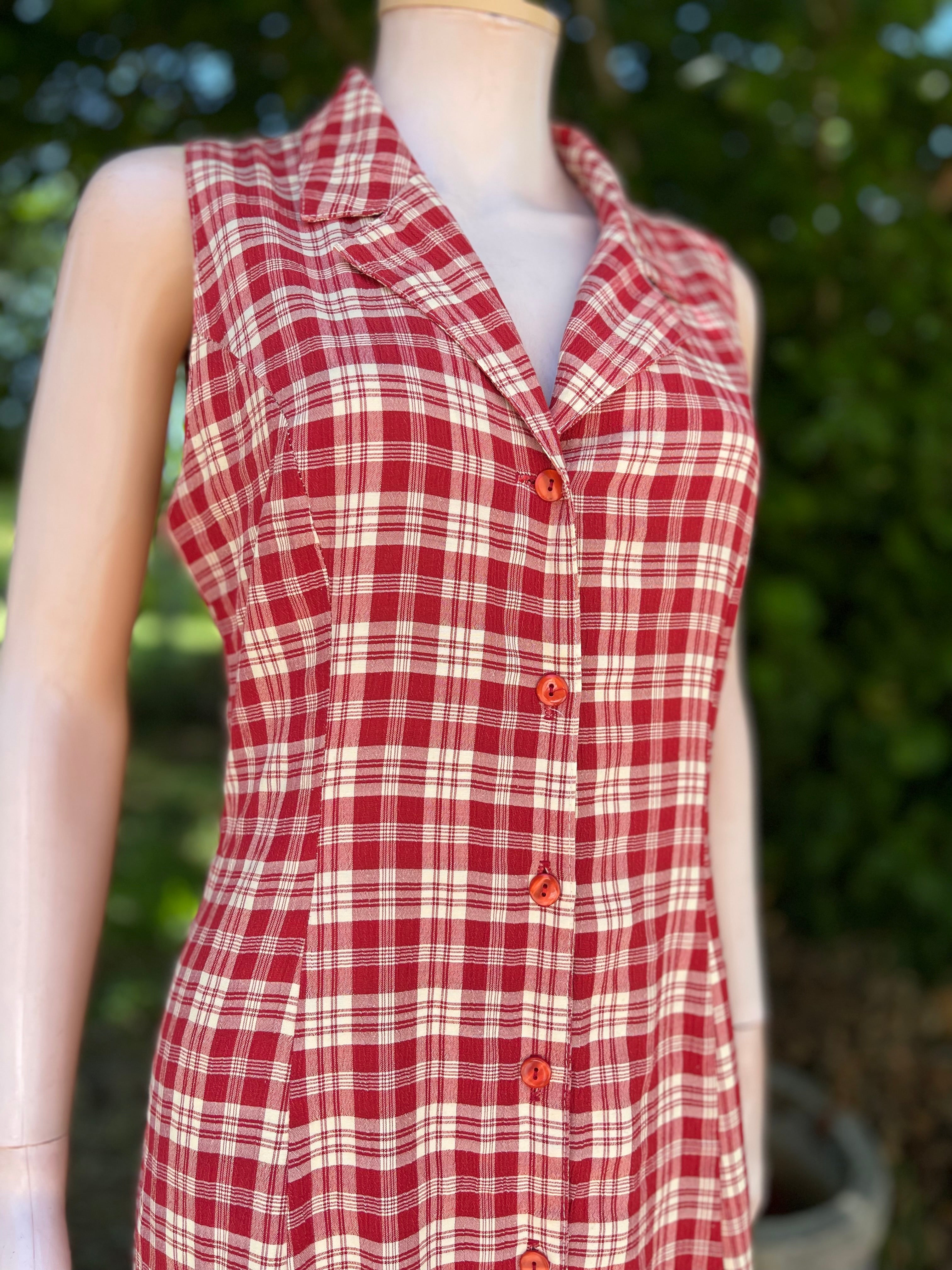 Robe longue vintage carreaux 40