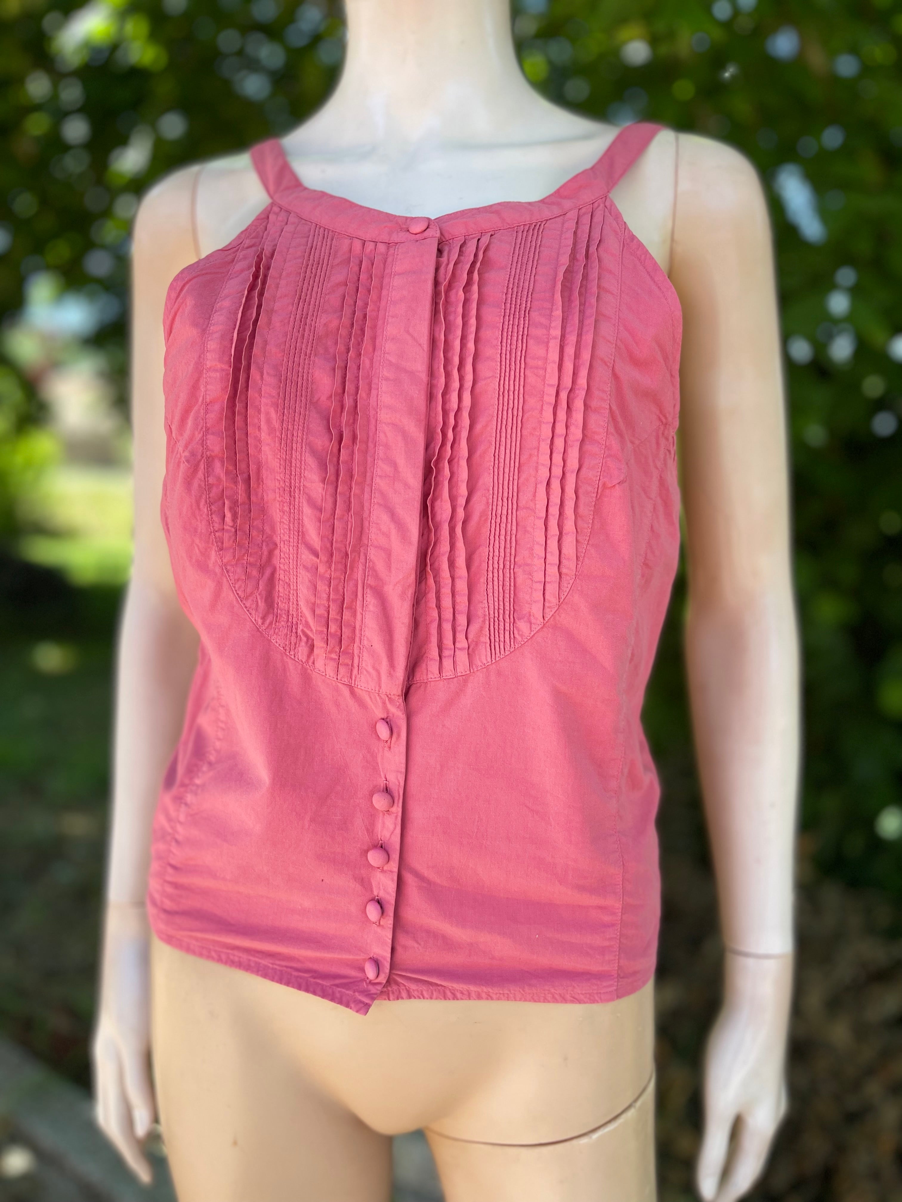 Top rose framboise à plis 36-38
