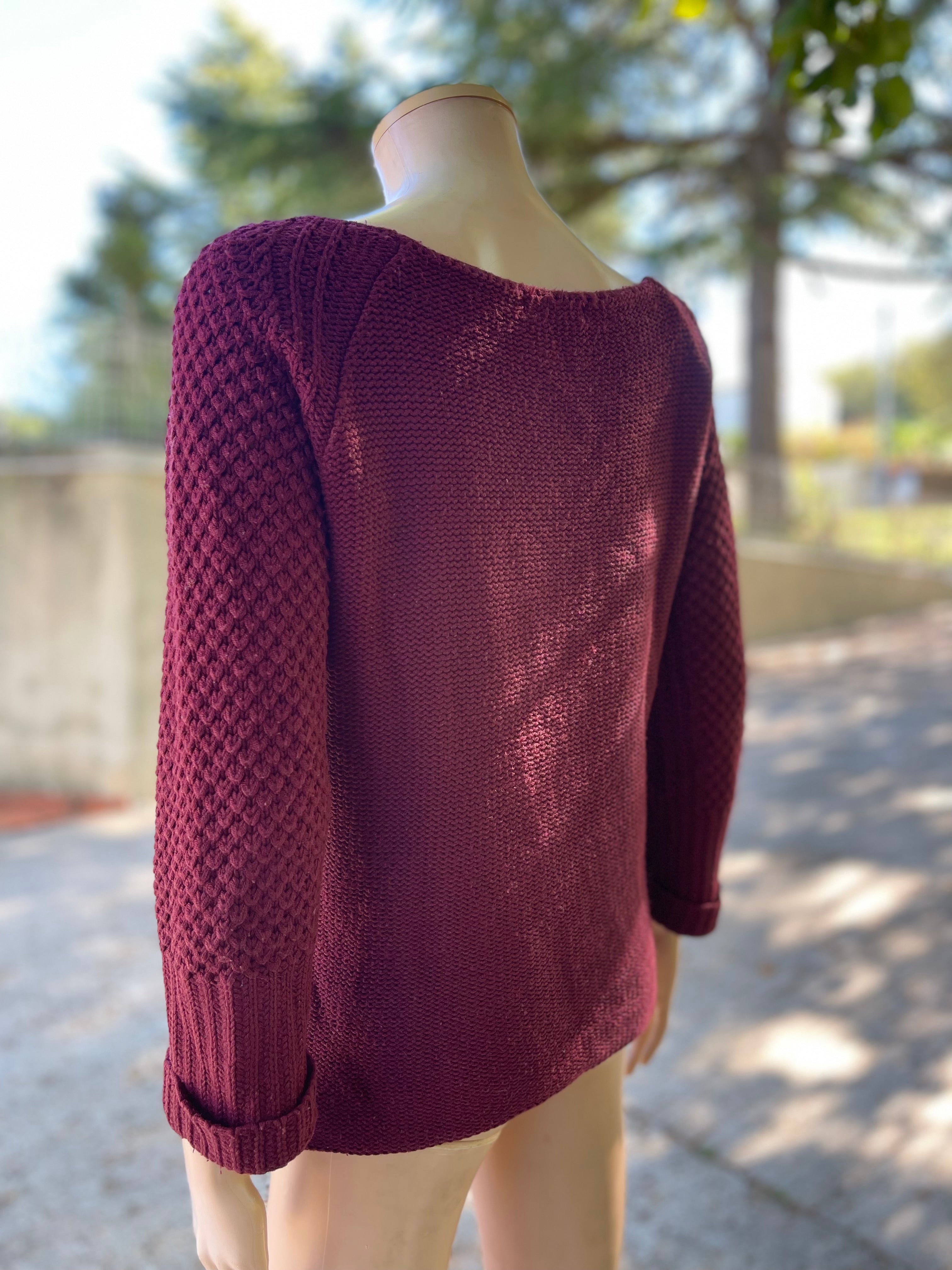 Pull bordeaux texturé – Mim – T.36