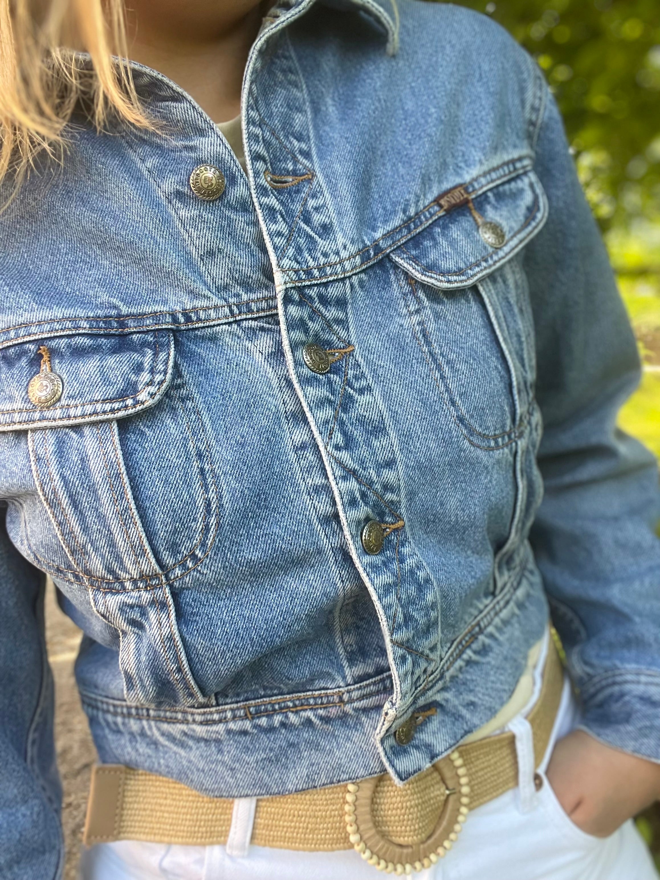 Veste en jean vintage coupe courte 36-38