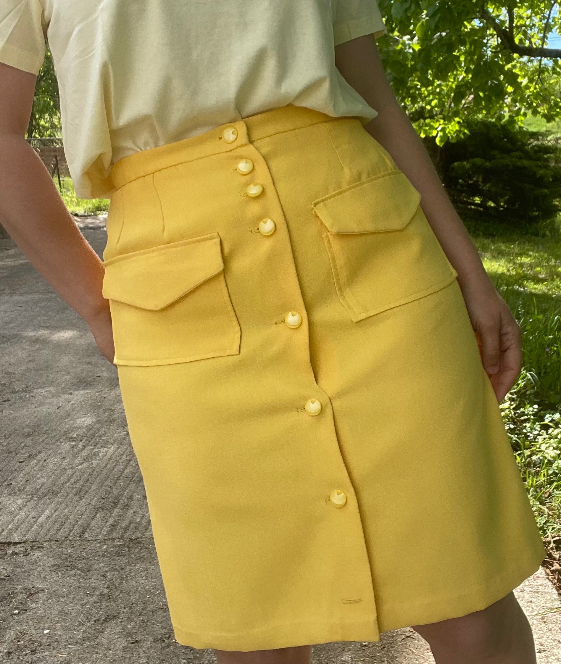 Jupe crayon vintage jaune