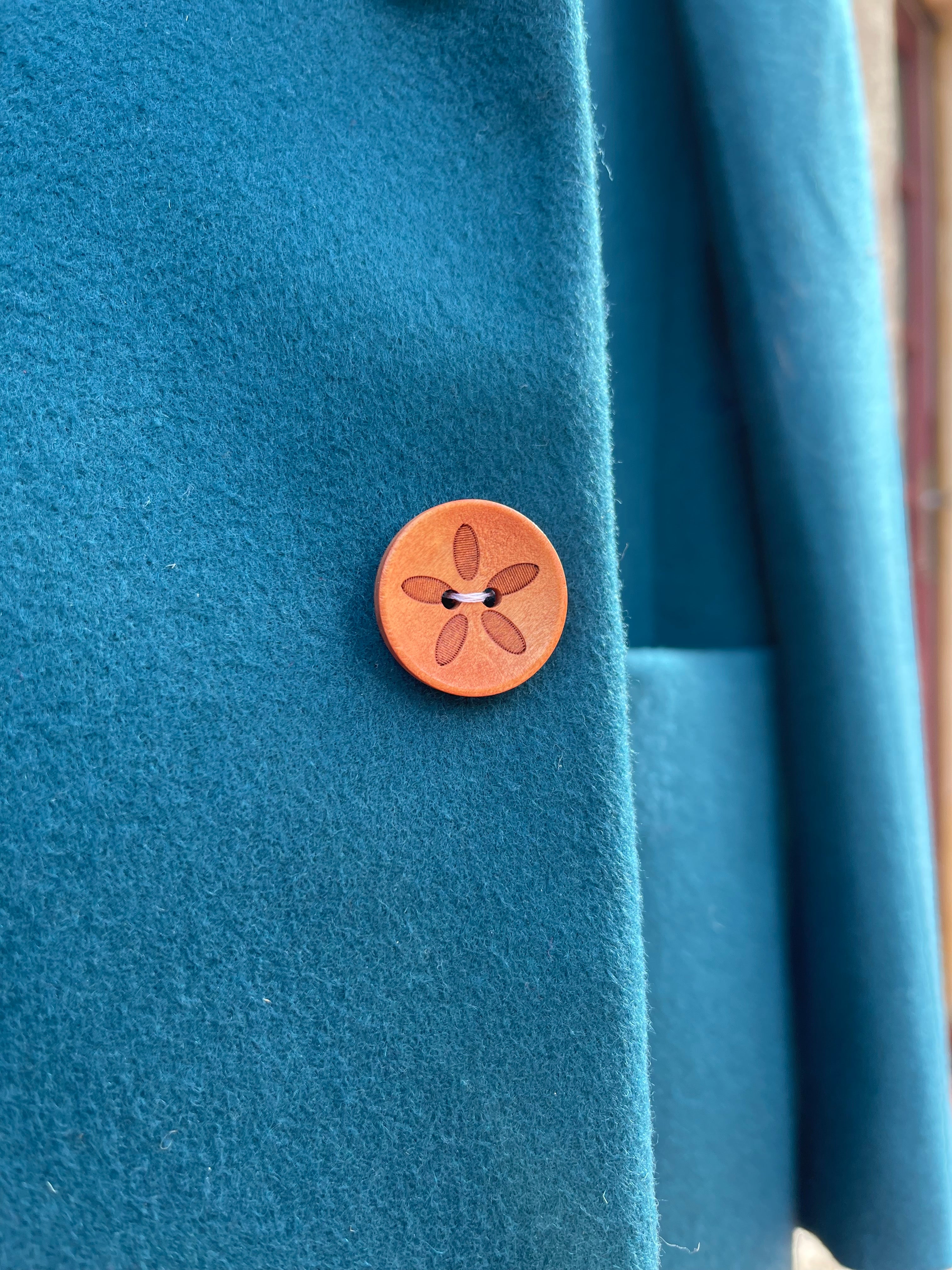 Blazer vintage bleu pétrole – laine & cachemire