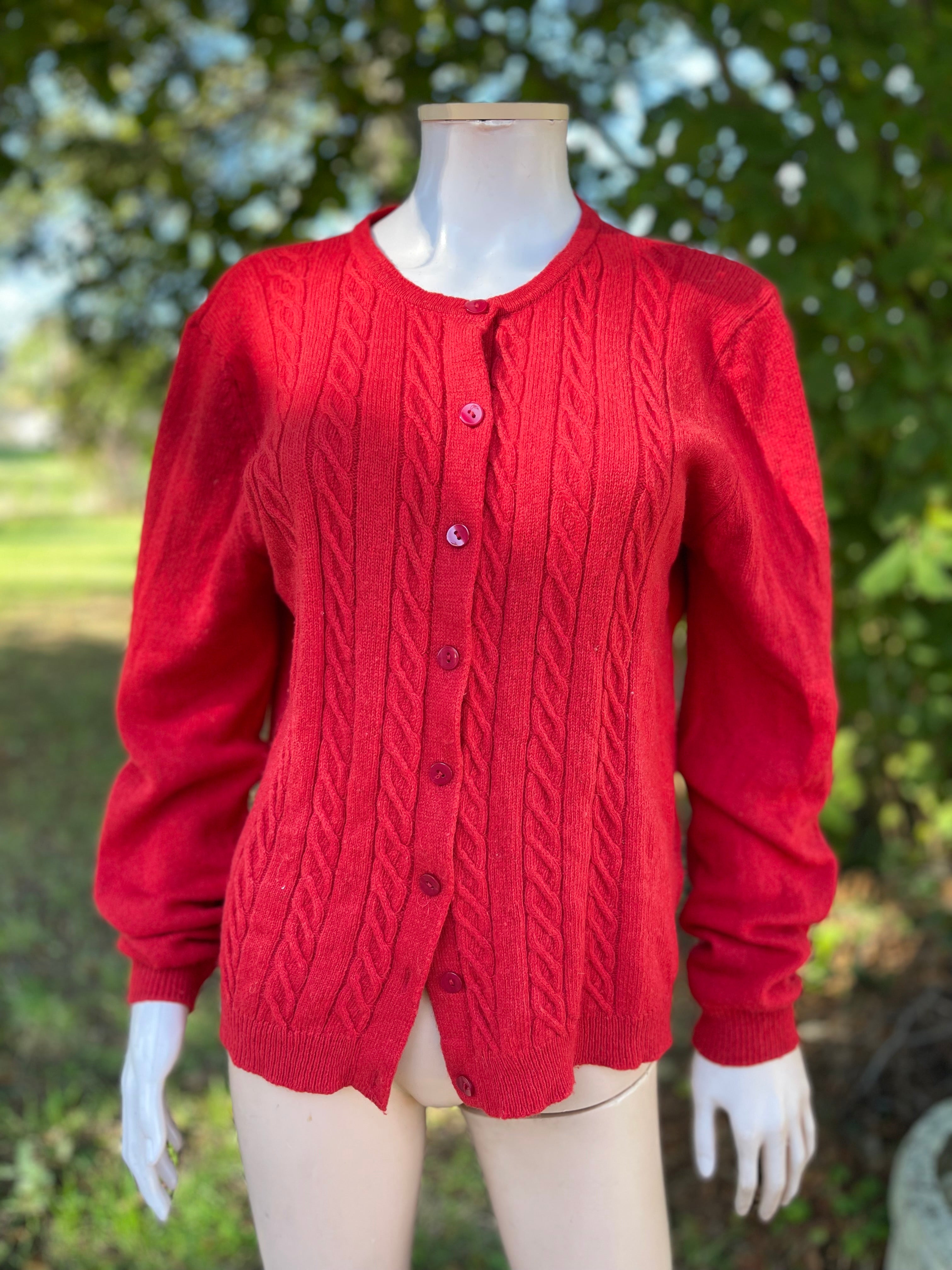 Cardigan vintage rouge Marks & Spencer 42