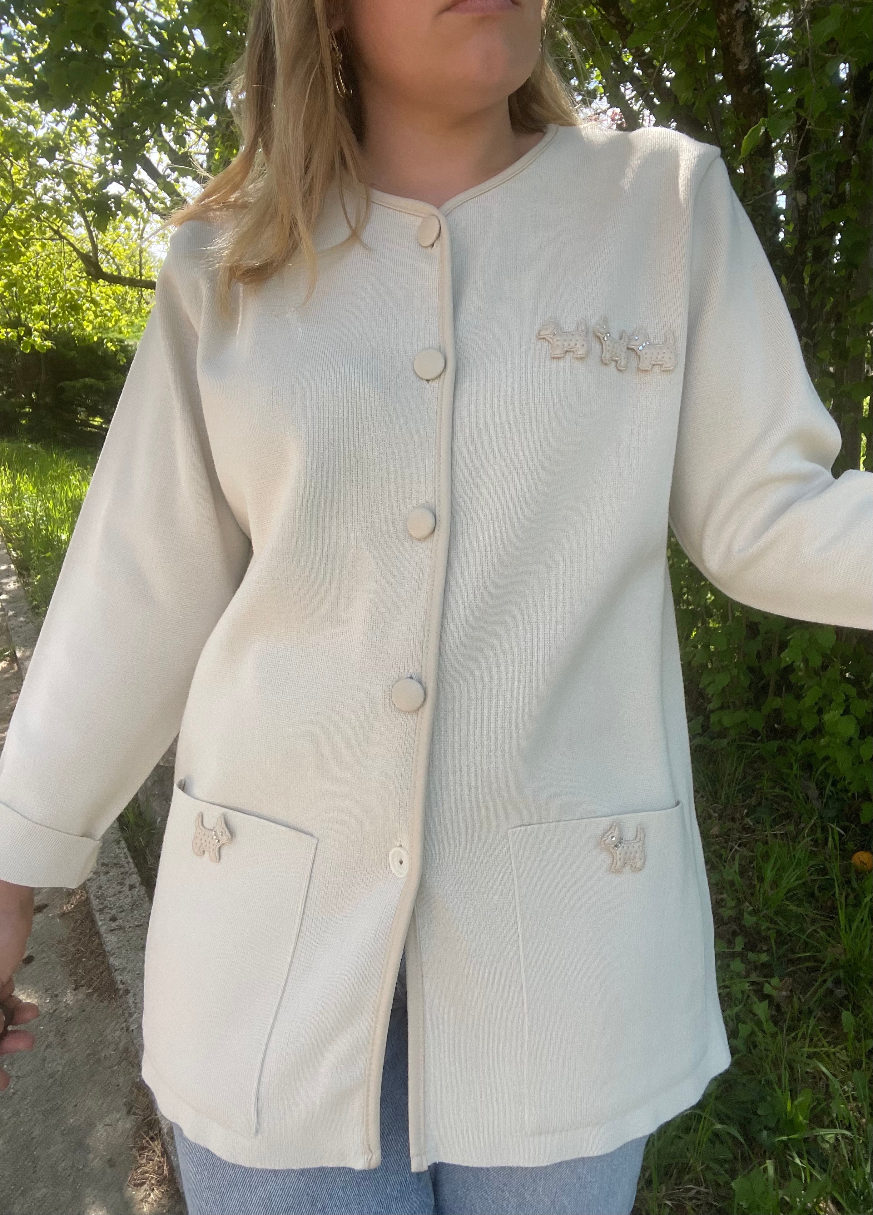 Cardigan écru vintage