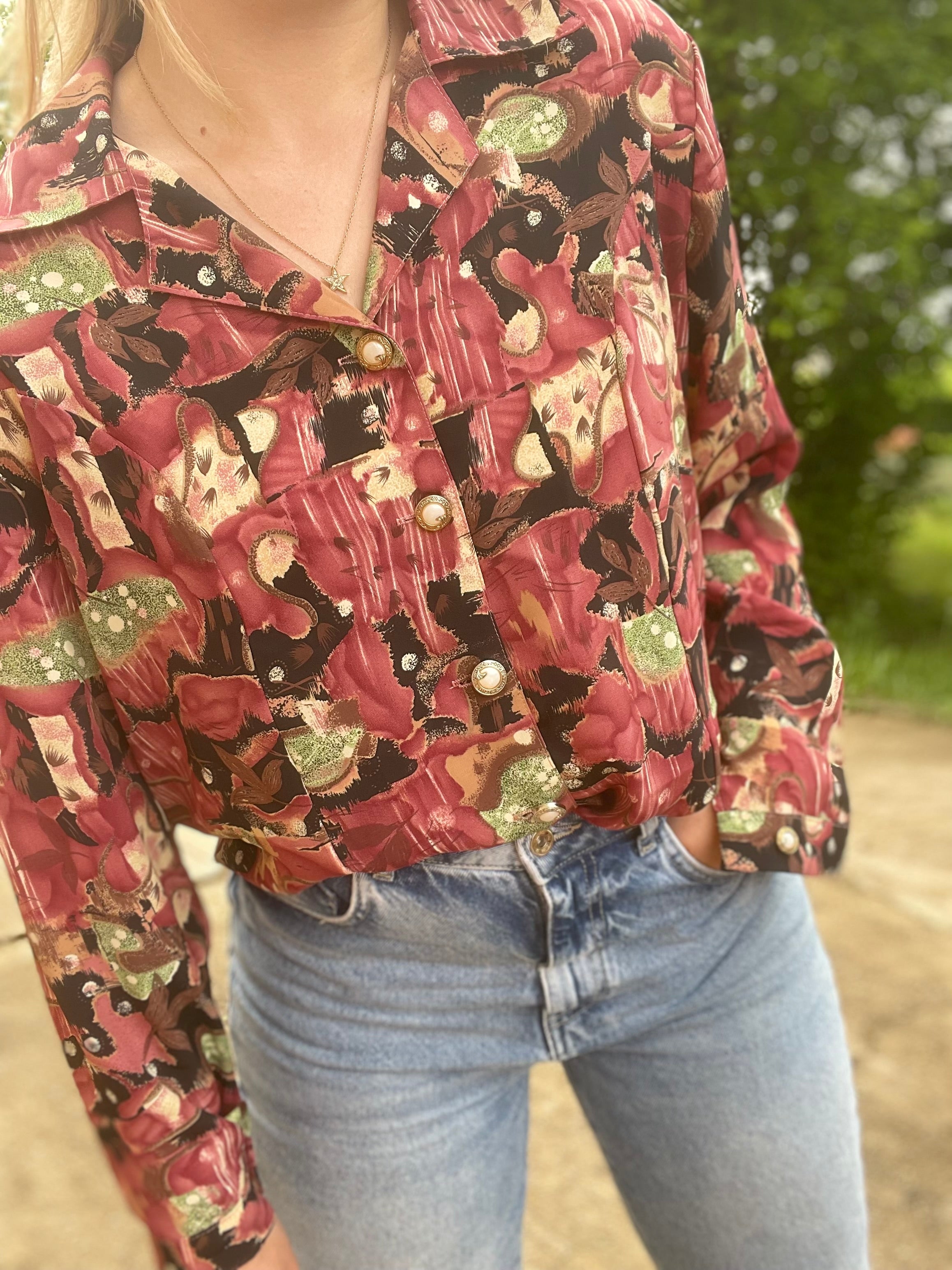Chemise vintage bordeaux