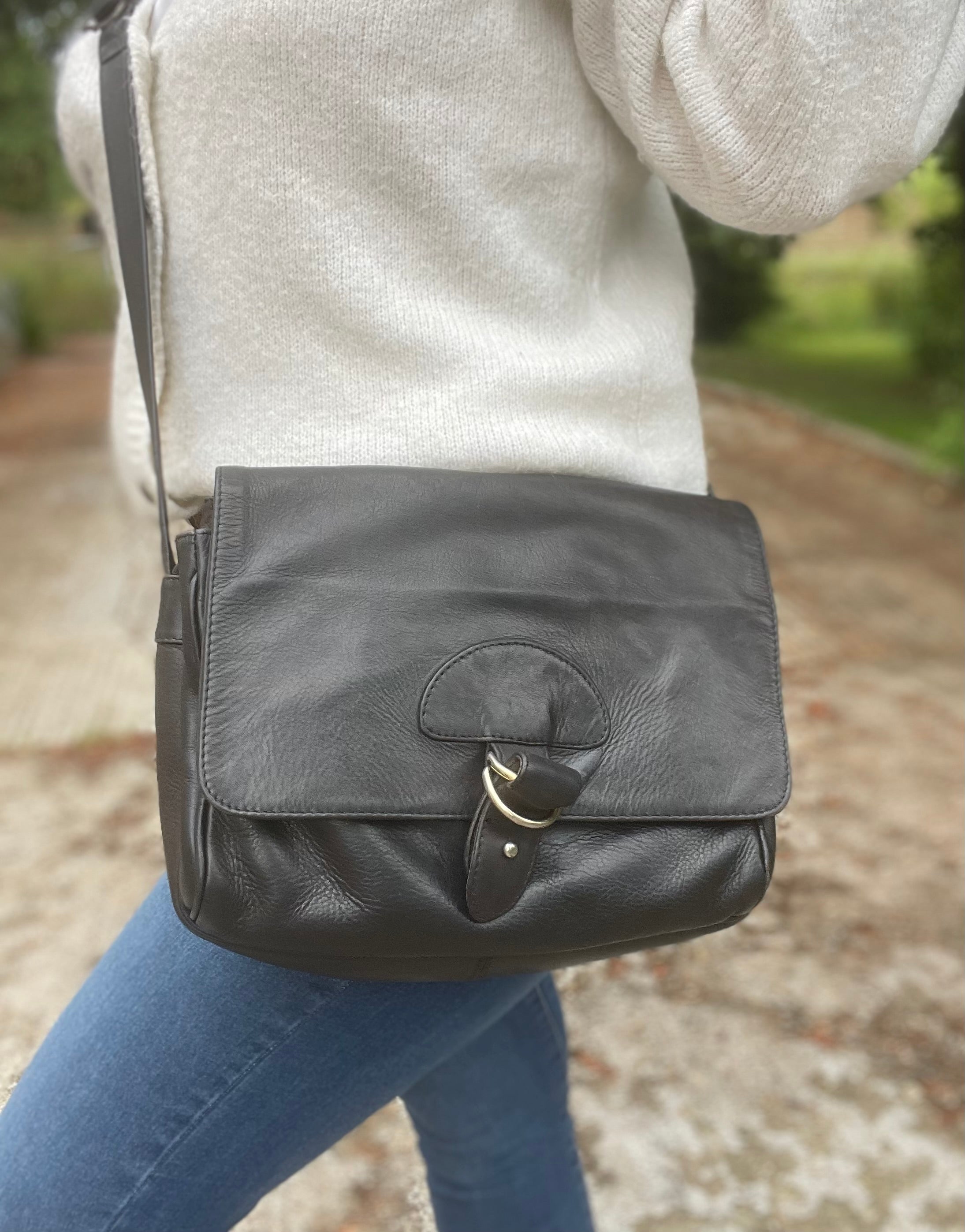 Sac bandoulière cuir vintage