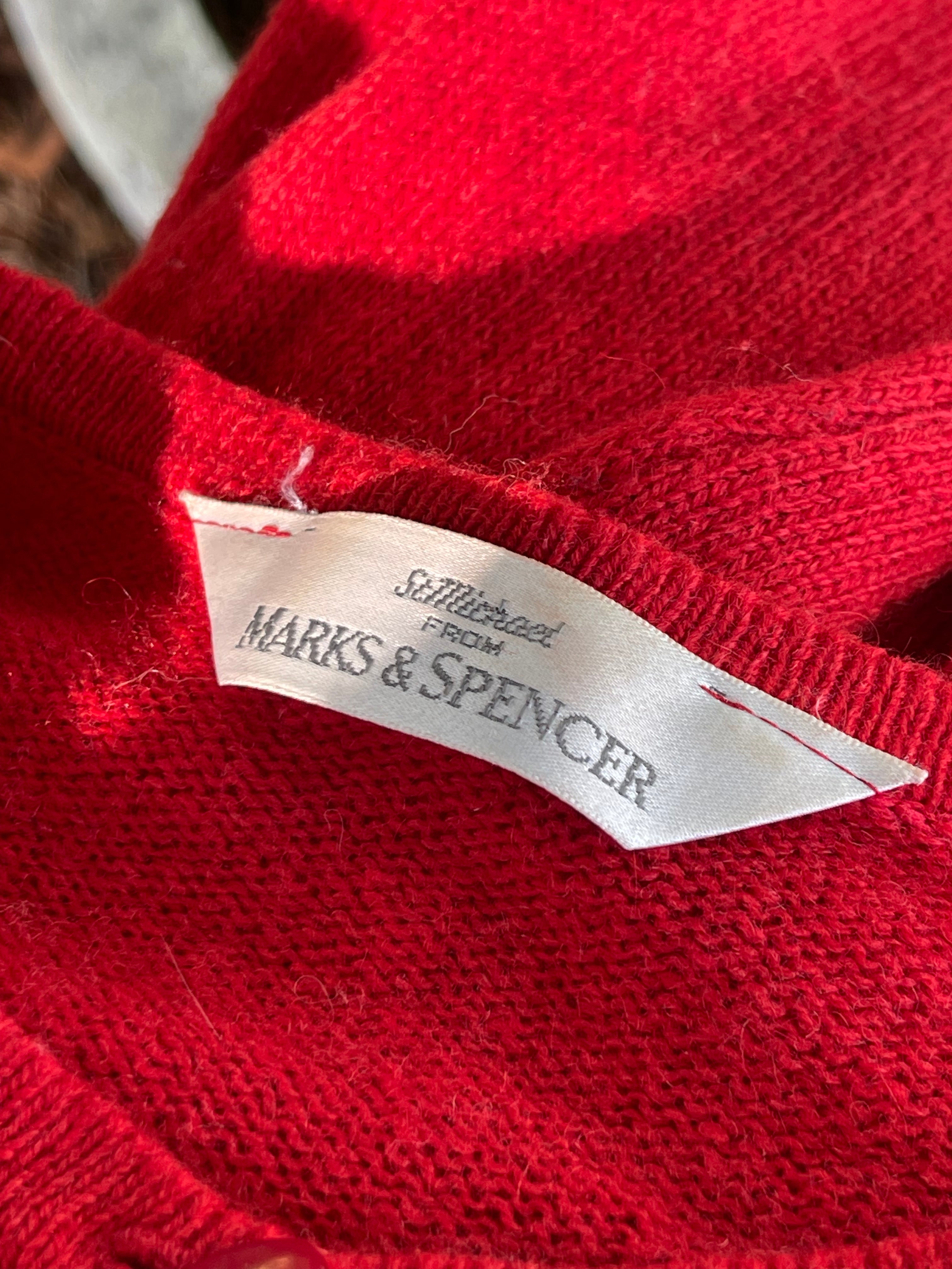 Cardigan vintage rouge Marks & Spencer 42